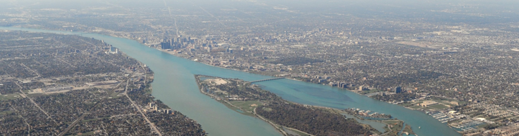 Aerial photos of detroit showing the city landscape