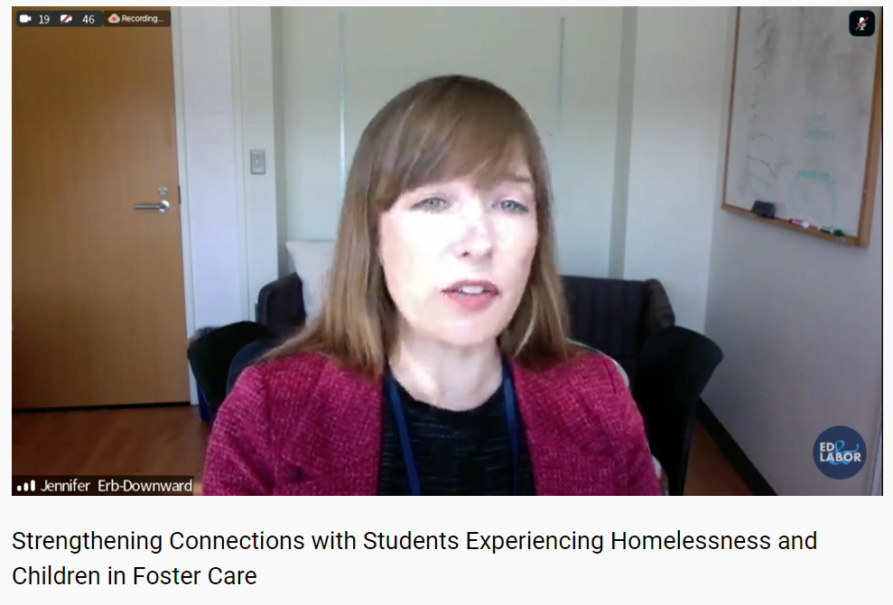 Poverty Solutions senior research associate Jennifer Erb-Downward testifies before the U.S. House Early Childhood, Elementary, and Secondary Education Subcommittee on May 19, 2021. Strengthening Connections with Students Experiencing Homelessness and...