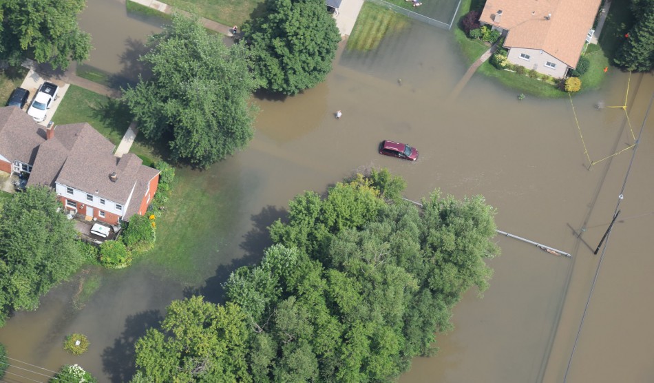 flooding in Detroit (courtesy of Michigan State Police Emergency Management &amp; Homeland Security Division)