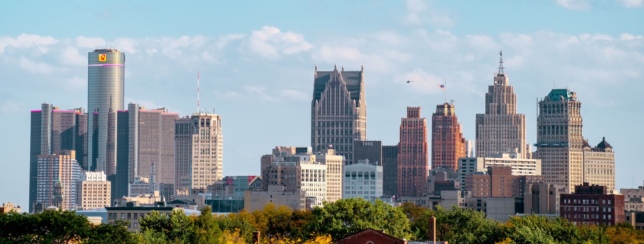 Detroit urban skyline