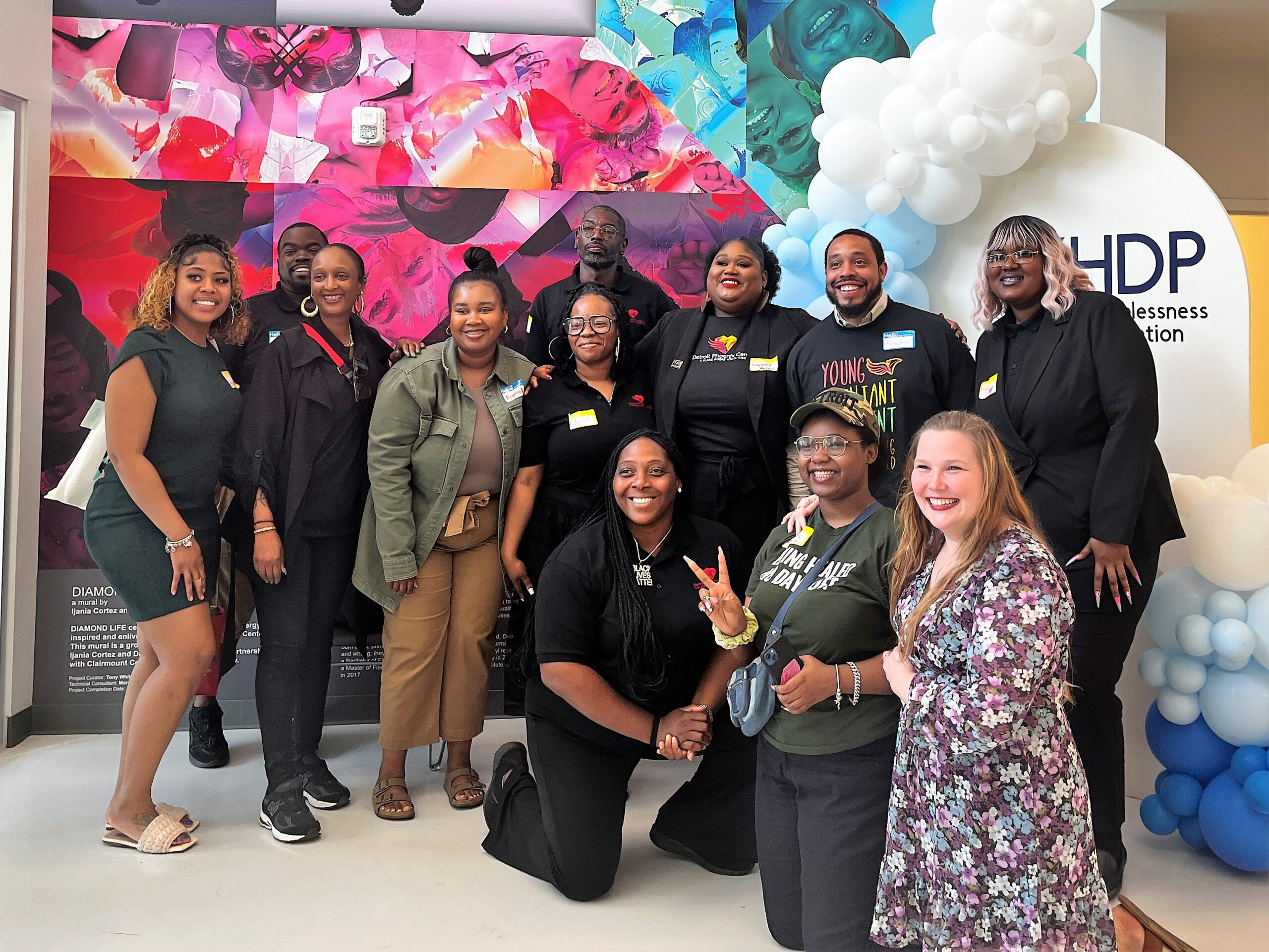Detroit Youth Homelessness Demonstration Program (YHDP) Staff and Youth Action Board members at Ruth Ellis Clairmount Center for Youth Homelessness Demonstration Program Celebration Luncheon on June 9, 2023. (Photo by Nina Williams)