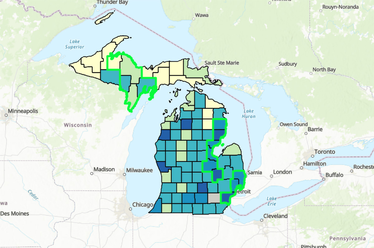 Michigan opioid crisis map
