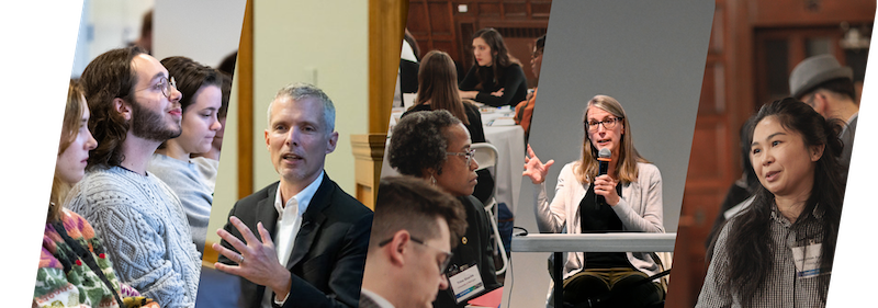 Collage of Poverty Solutions team members and students