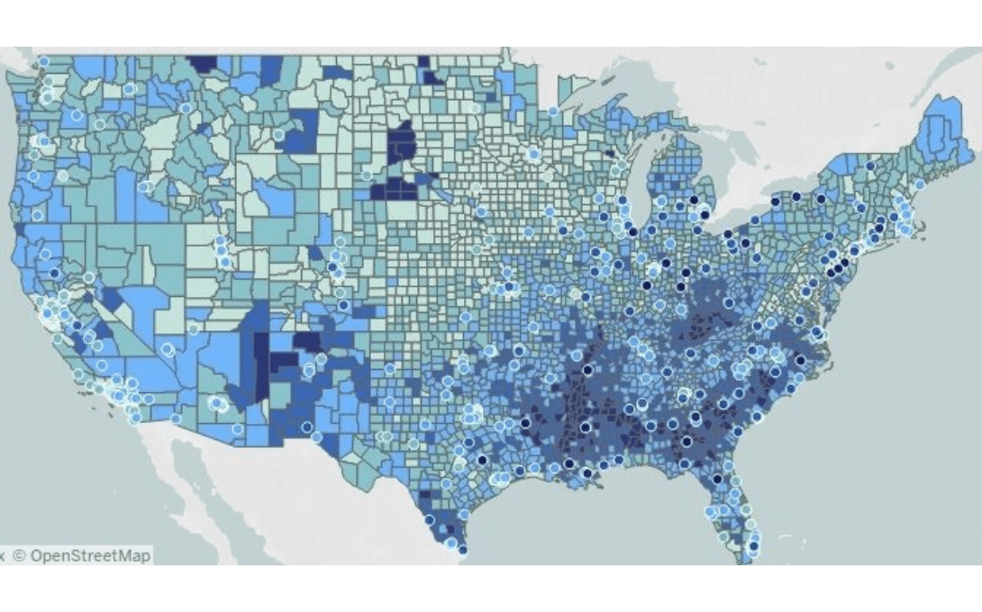 Map of the United States based on the Index of Deep Disadvantage