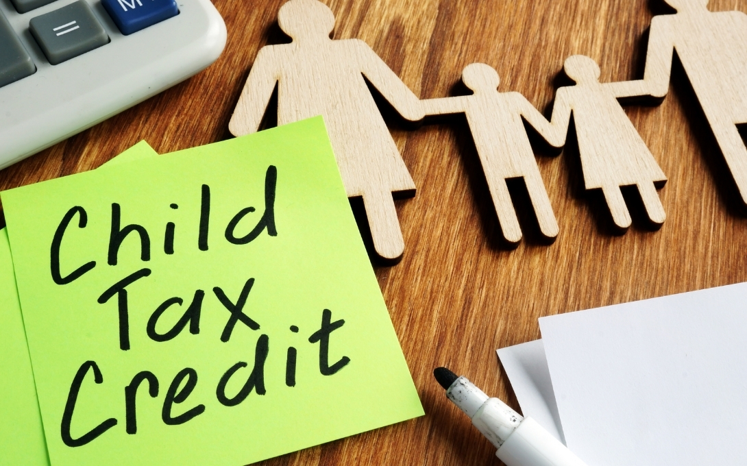 "child tax credit" written on a notepad