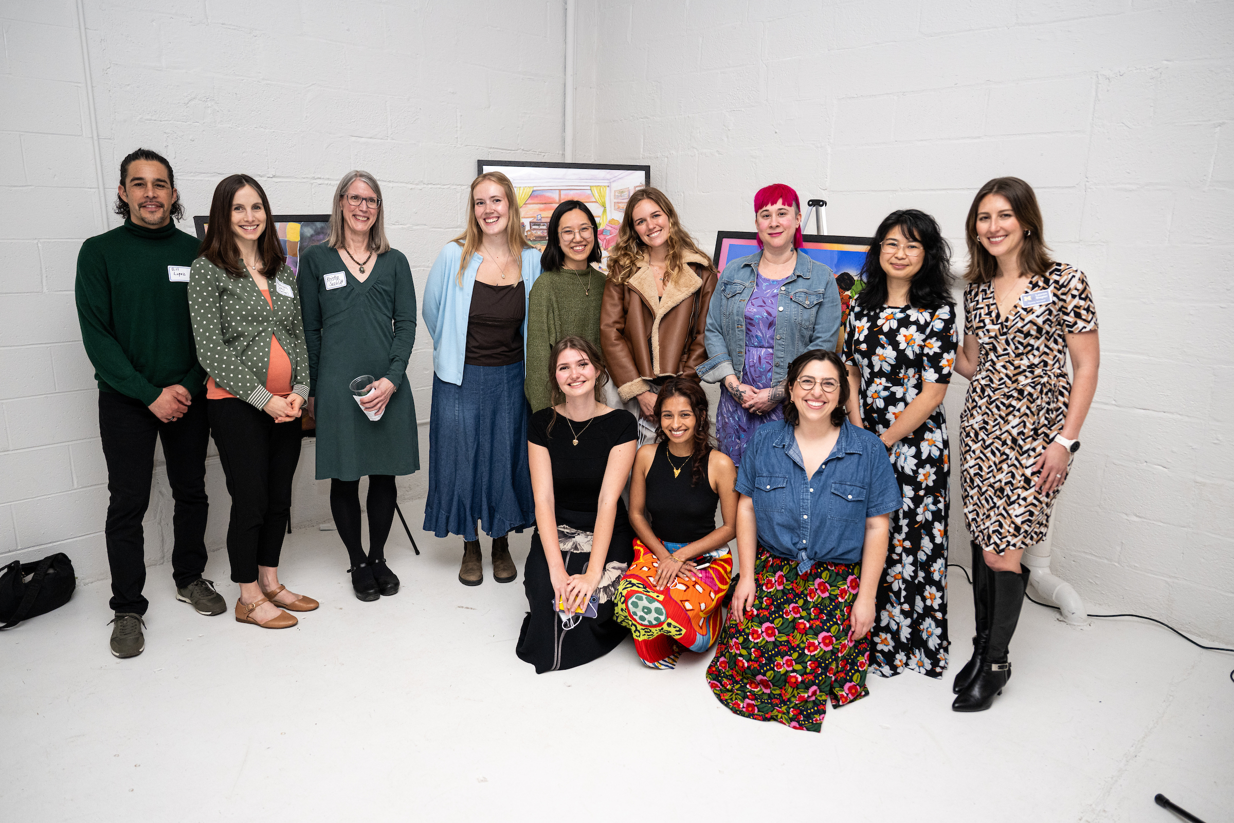 The research team, Poverty Solutions staff, and No Strings artists gather at a celebration for the Guaranteed Income to Grow Ann Arbor (GIG A2) pilot program at YORK on April 29, 2026. (Michigan Photography)
